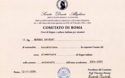 Dante Alighieri Diploma 2004