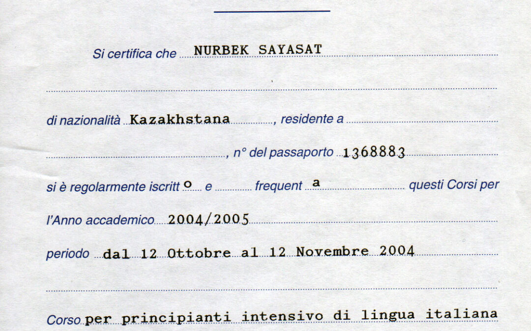 Dante Alighieri Certificazione 2004