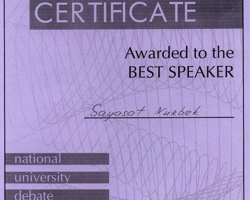 Best Speaker Debate National 2002
