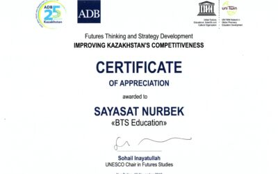 Certificate Sohail Inayatullah Future Studies 2020